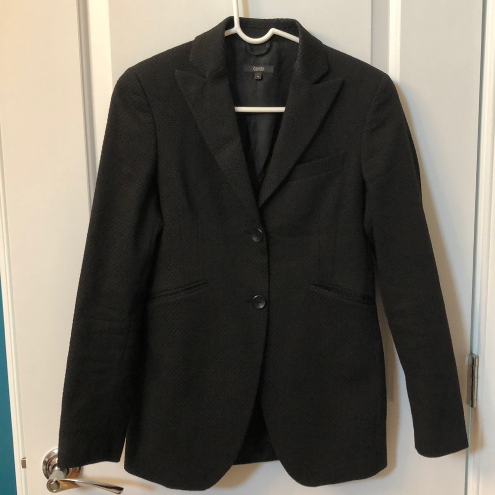 Zenella black blazer style name Jamie Italian made